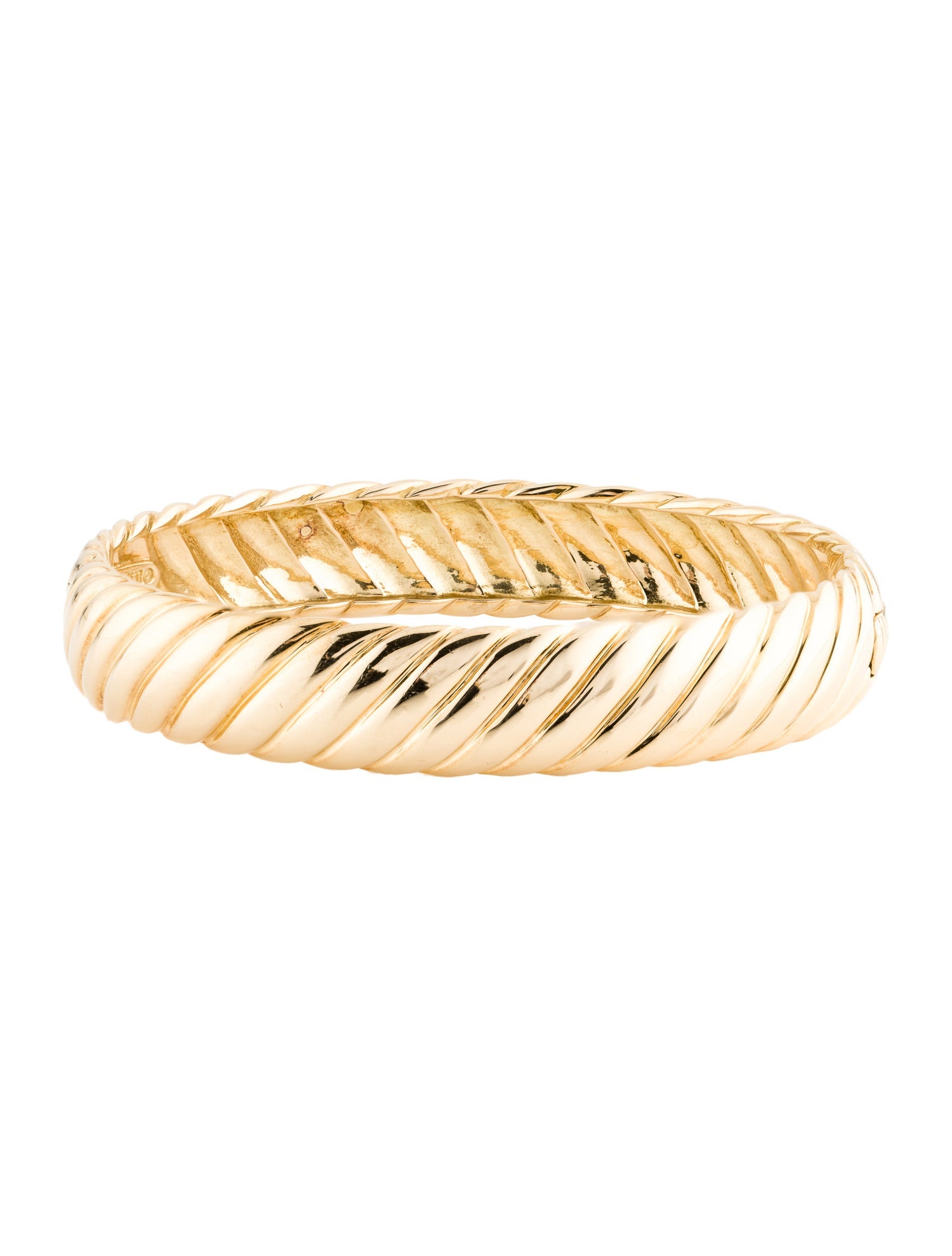 David Yurman 18K Sculpted Cable Hinged Bracelet