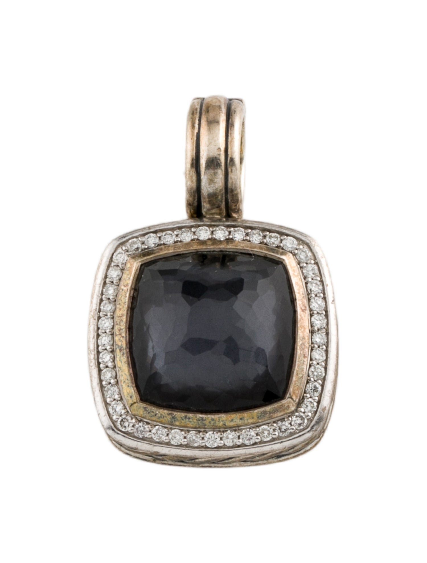 David Yurman Quartz & Hematine Doublet & Diamond Albion Pendant