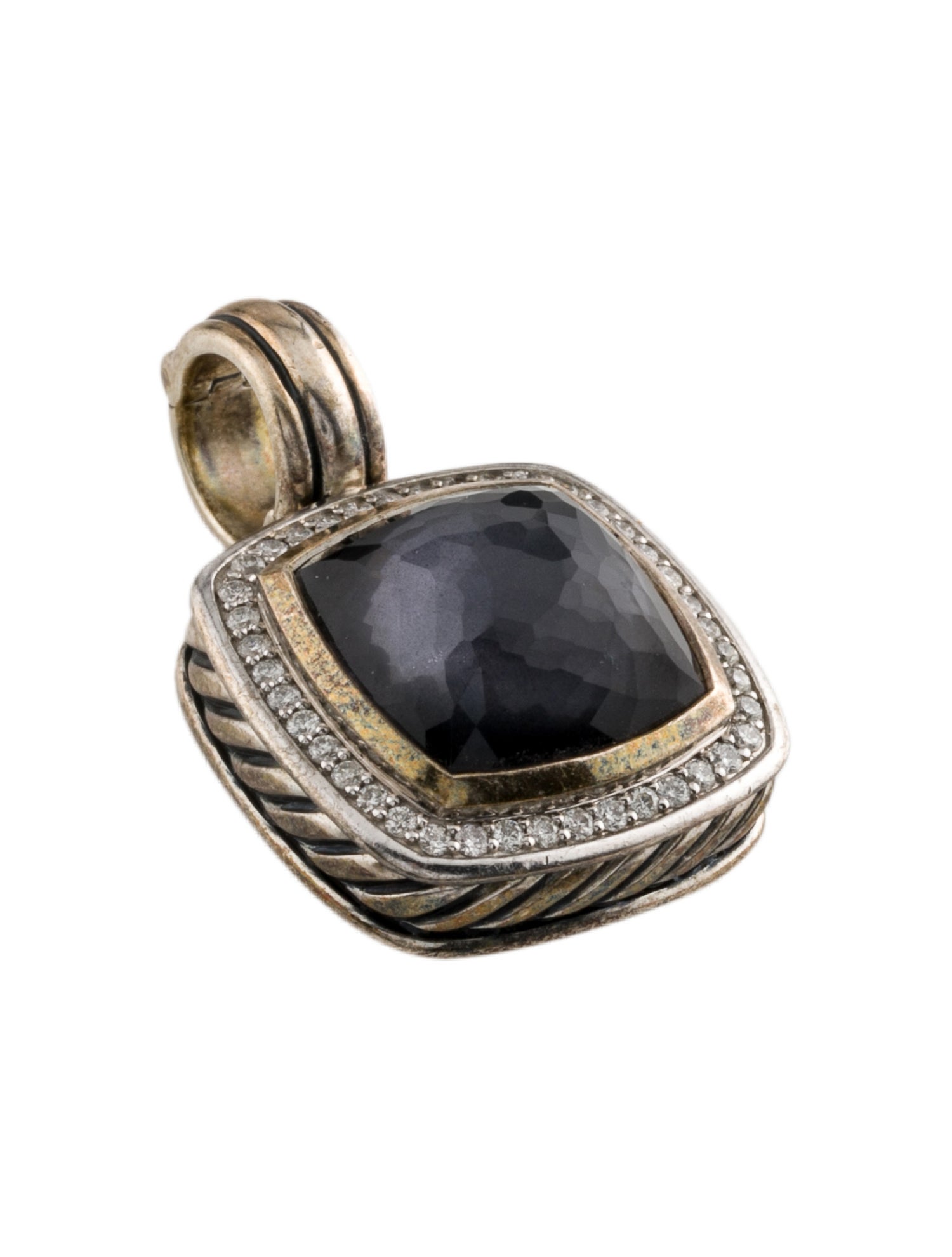 David Yurman Quartz & Hematine Doublet & Diamond Albion Pendant