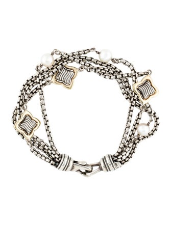David Yurman Pearl Quatrefoil Multi-Strand Bracelet