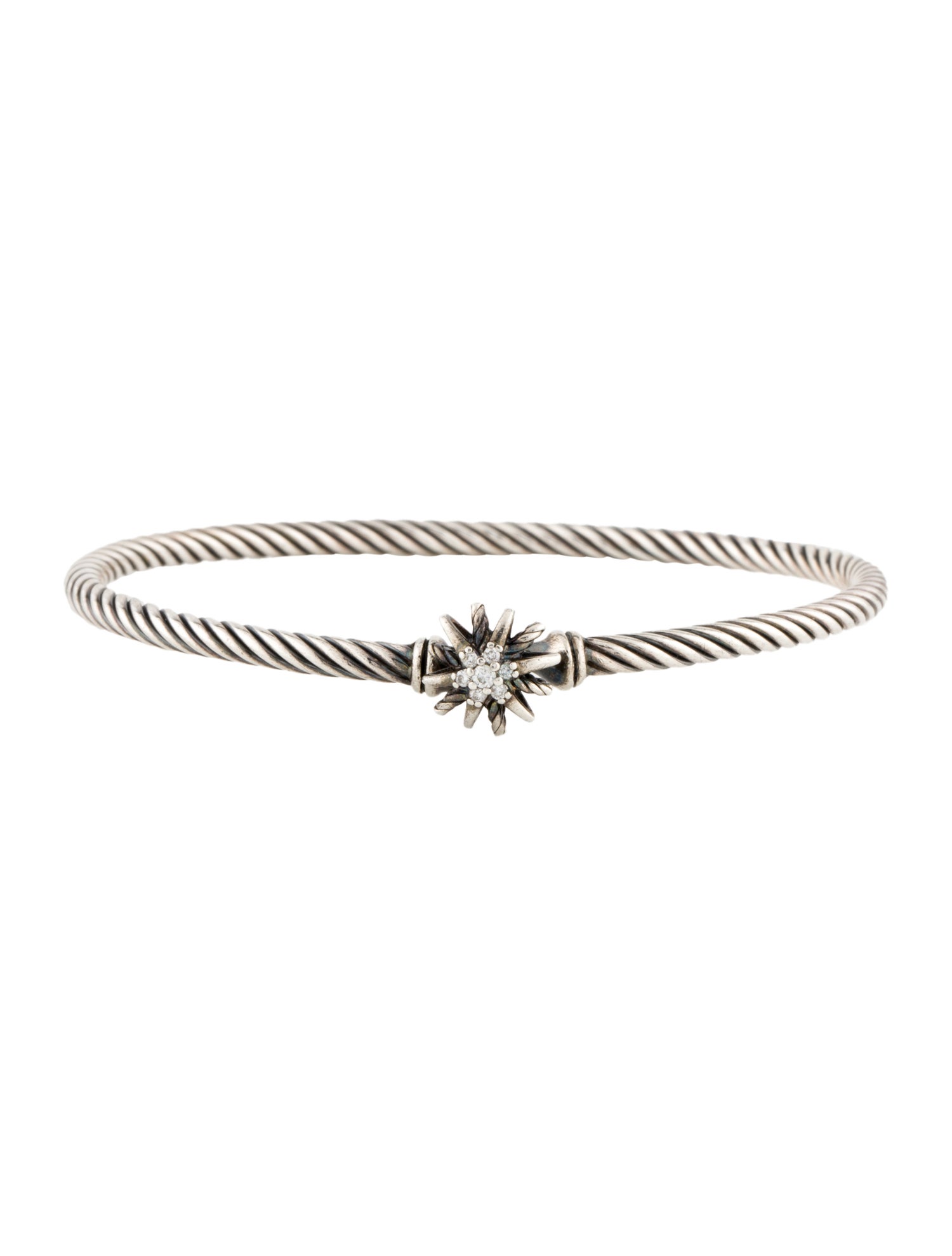 David Yurman Diamond Starburst Single Station Cable Bracelet