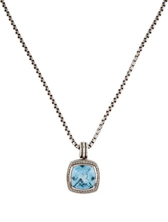 David Yurman Topaz & Diamond Albion Pendant Necklace