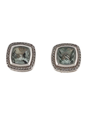 David Yurman Prasiolite & Diamond Albion Earclip Earrings