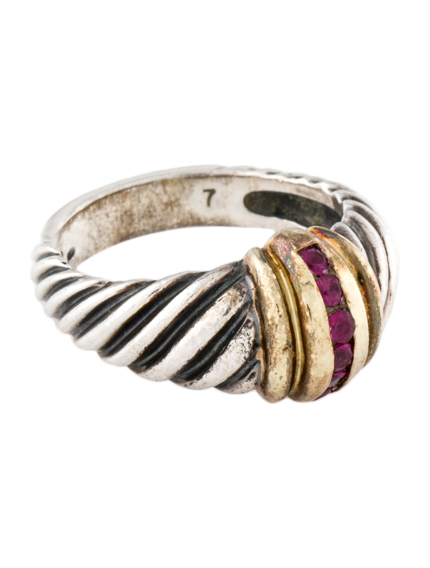 David Yurman Two-Tone Labyrinth Triple-Loop Band Ring - 18K Yellow Gold ...