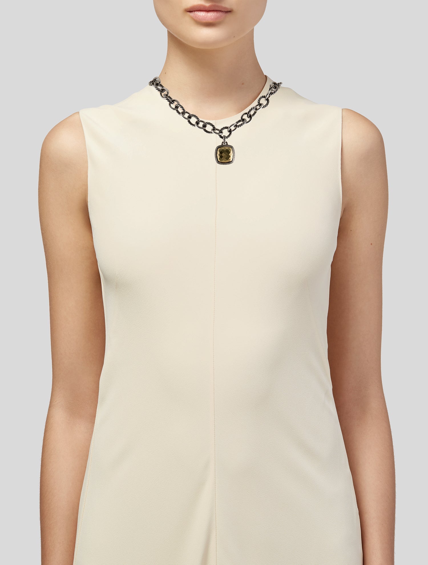 David Yurman Diamond Albion Pendant w/ Oval Chain Necklace