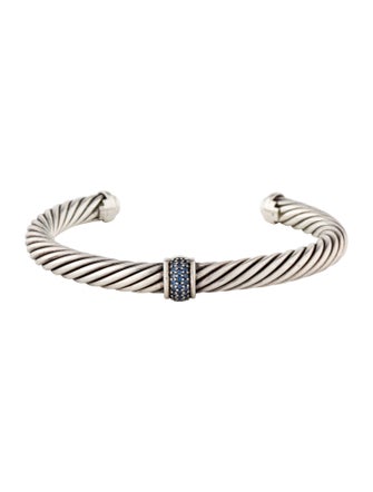 David Yurman Sapphire Cable Classics Center Station Bracelet