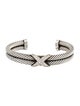 David Yurman David Yurman Diamond 'X' Double Cable Cuff Bracelet