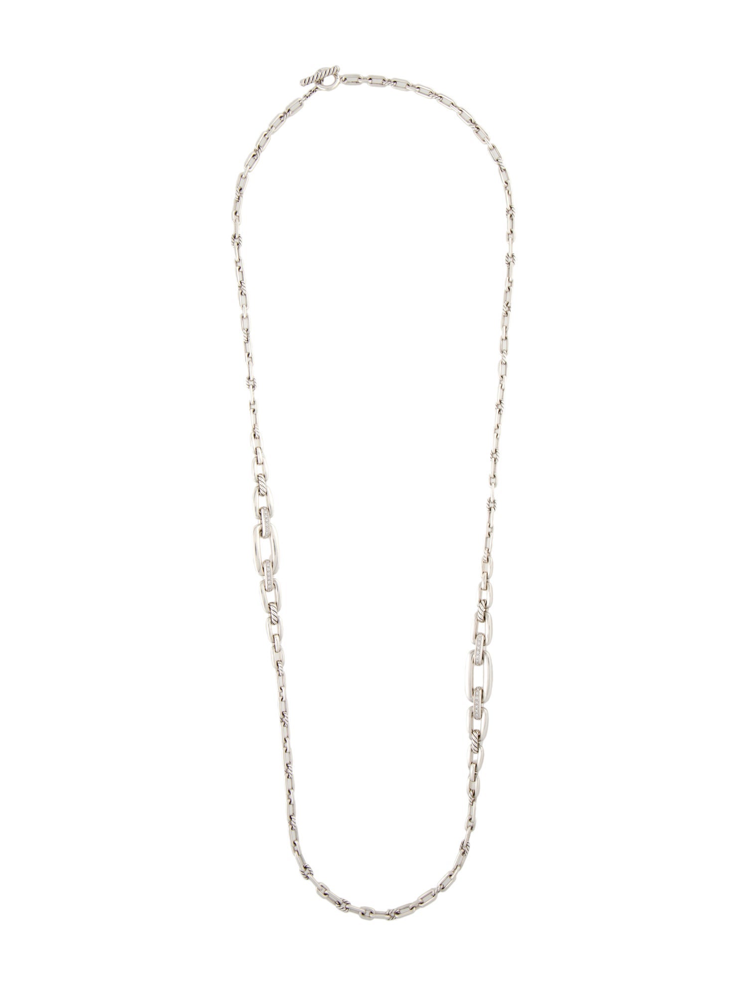 David Yurman Diamond Wellesley Long Chain Necklace