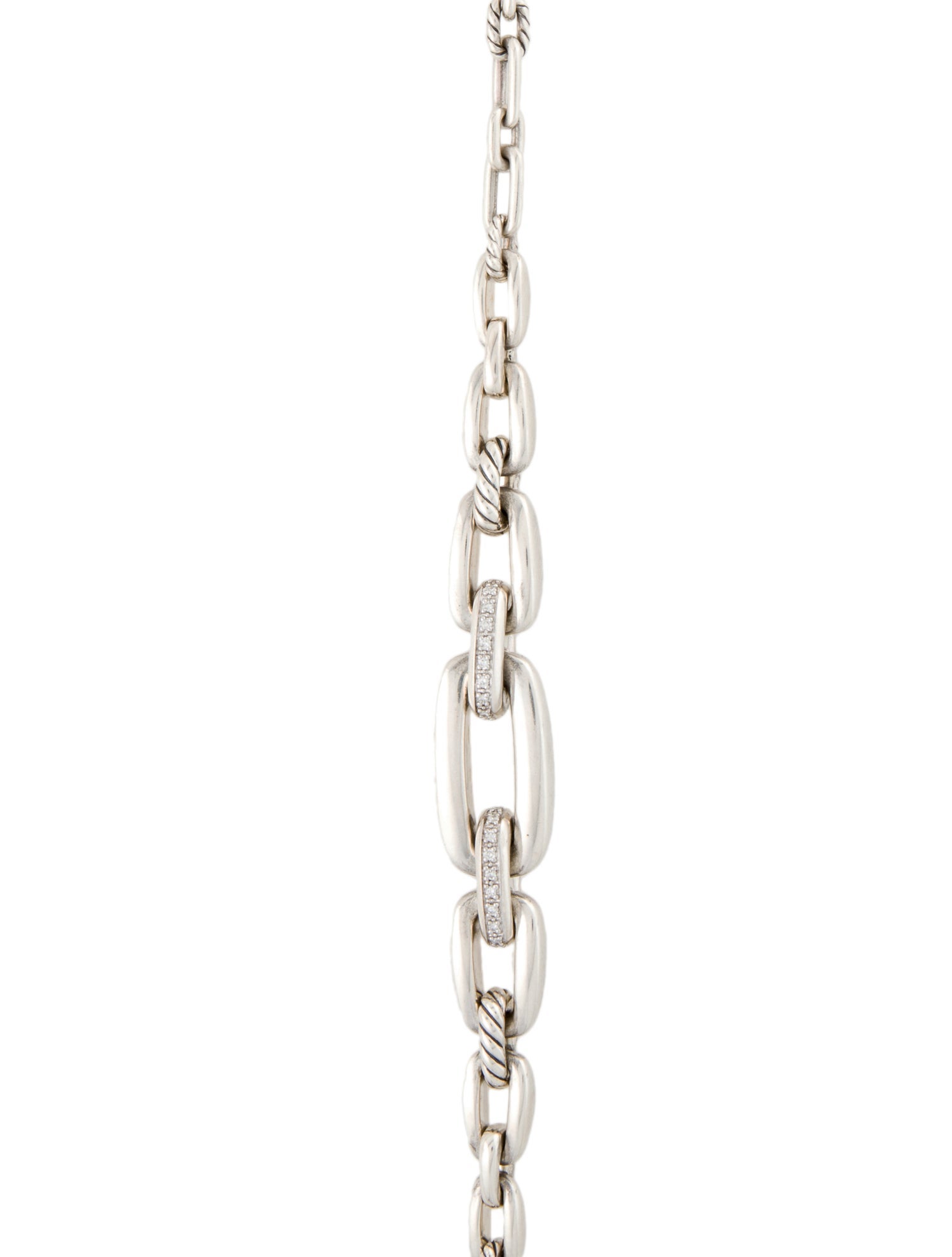 David Yurman Diamond Wellesley Long Chain Necklace