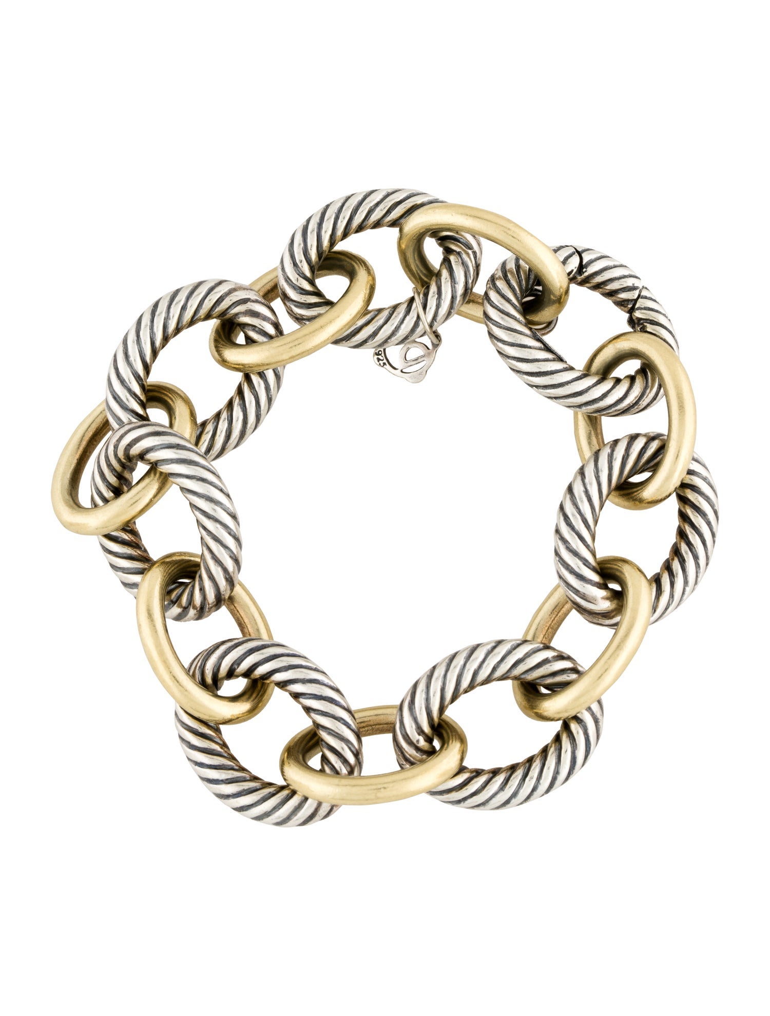 David Yurman Two-Tone Oval Link Cable Bracelet