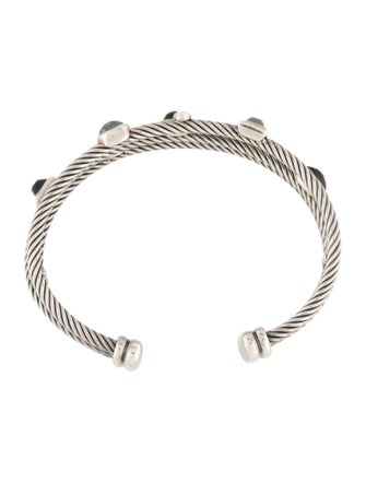 David Yurman Hematite, Onyx & Diamond Confetti Cuff Bracelet