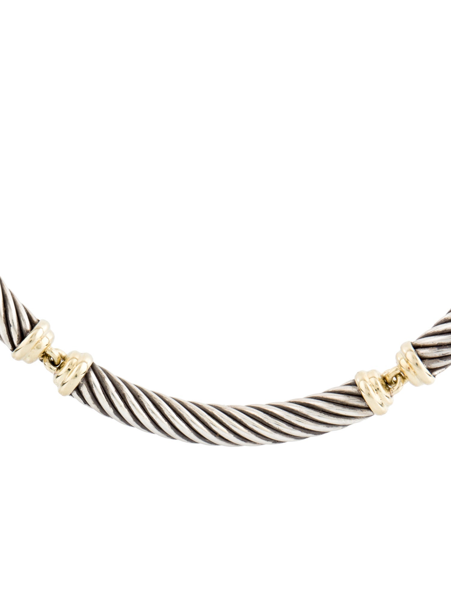 David Yurman Two-Tone Metro Cable Collar Necklace