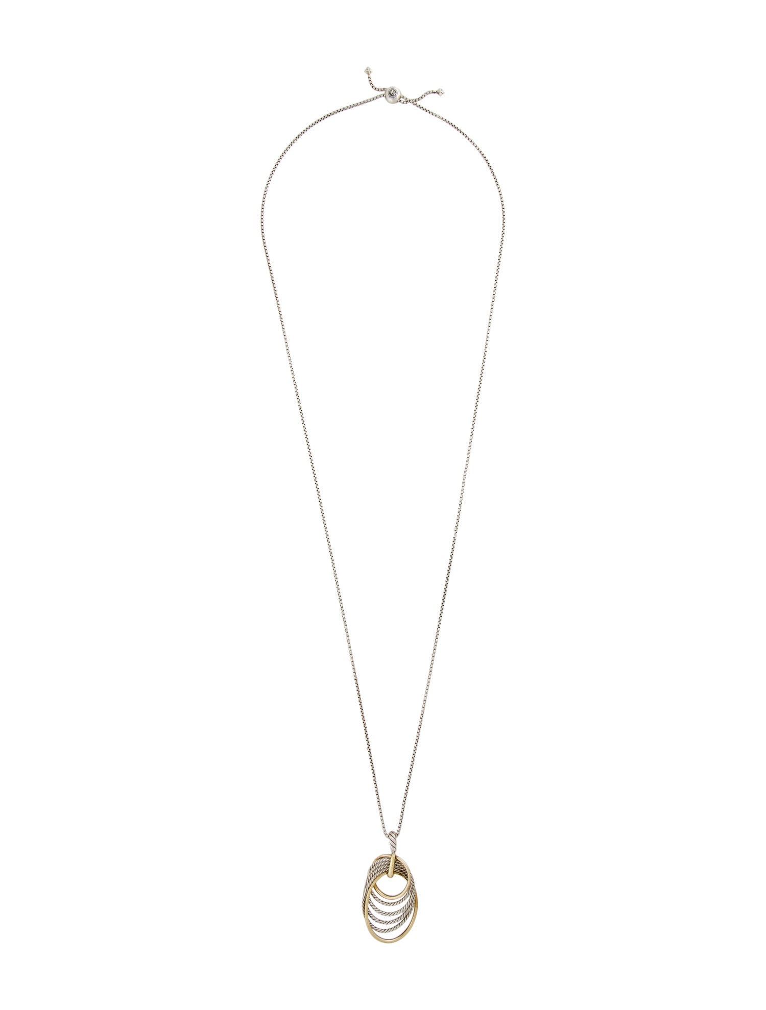 David Yurman TwoTone DY Origami Enhancer Necklace 18K Yellow Gold