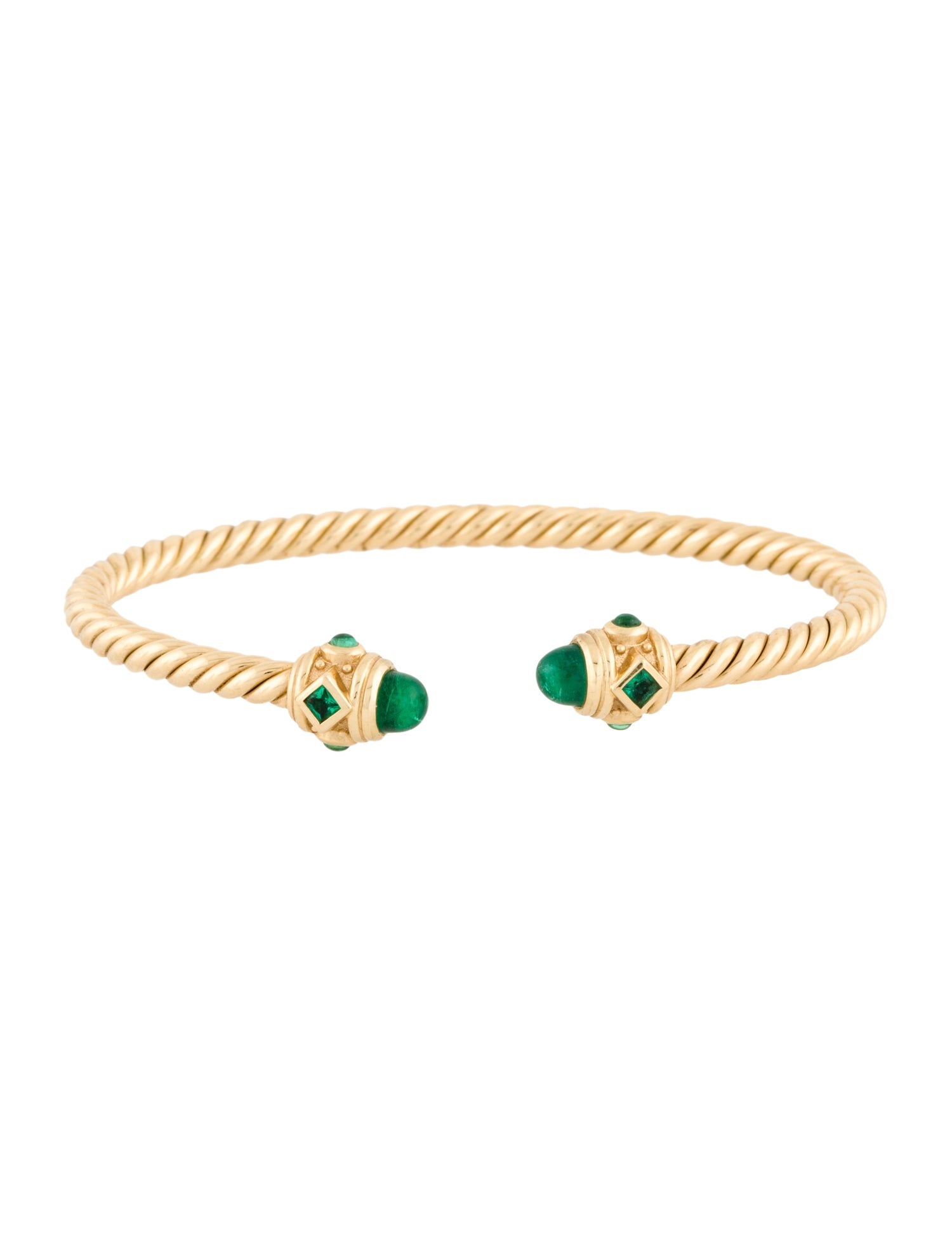 David Yurman 18K Emerald Renaissance ® Cablespira Cuff Bracelet