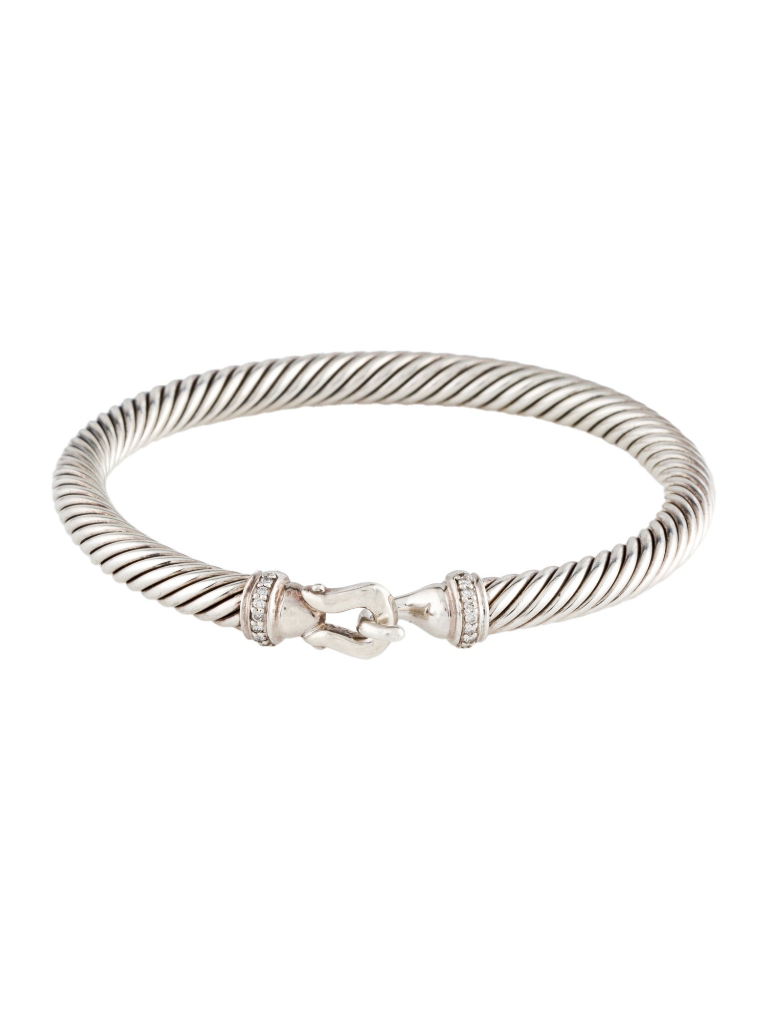 David Yurman Diamond Buckle Classic Cable Bracelet