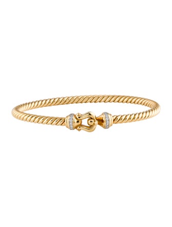 David Yurman 18K Diamond Buckle Cablespira® Bracelet