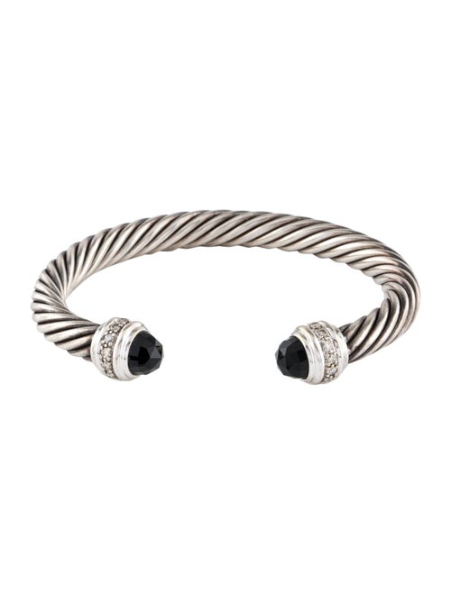 David Yurman Diamond & Onyx Cuff Bracelet