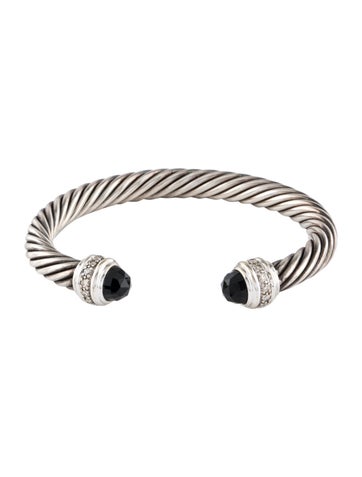 David Yurman Cuff Diamond & Onyx Bracelet