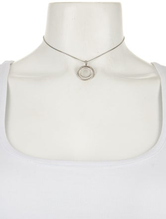 David Yurman Diamond Mobile Double Circle Pendant Necklace