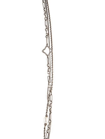 David Yurman Pearl & Diamond Quatrefoil Multistrand Necklace