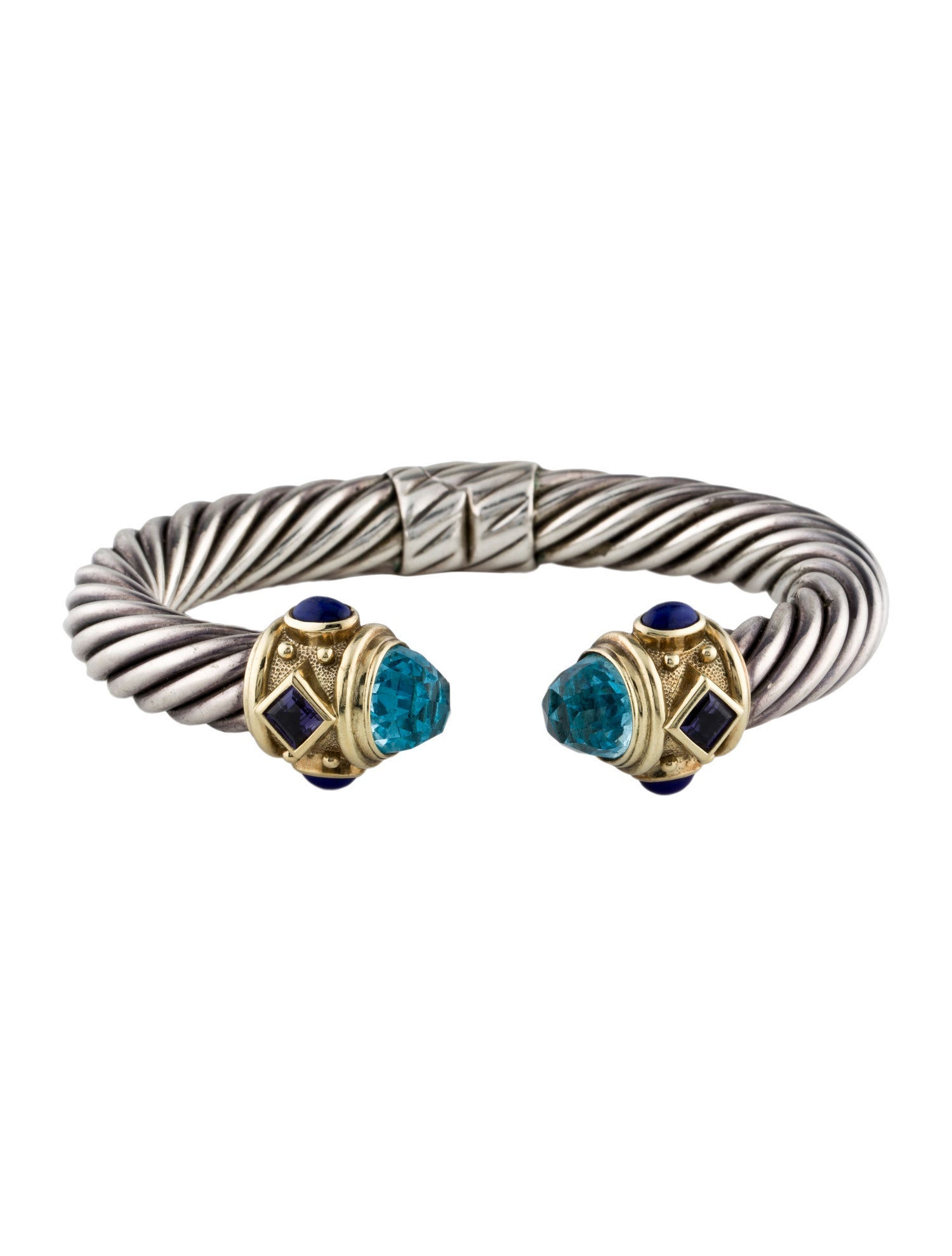 David Yurman Topaz, Iolite & Lapis Lazuli Renaissance Cuff