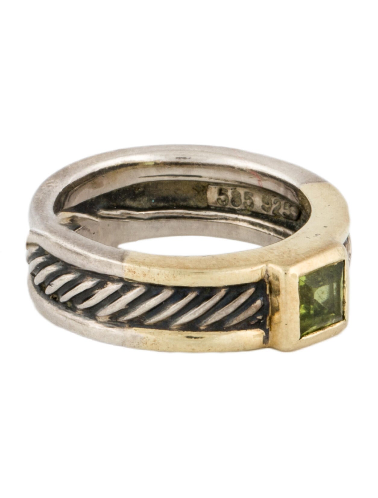 David Yurman Two-Tone Peridot Cocktail Ring