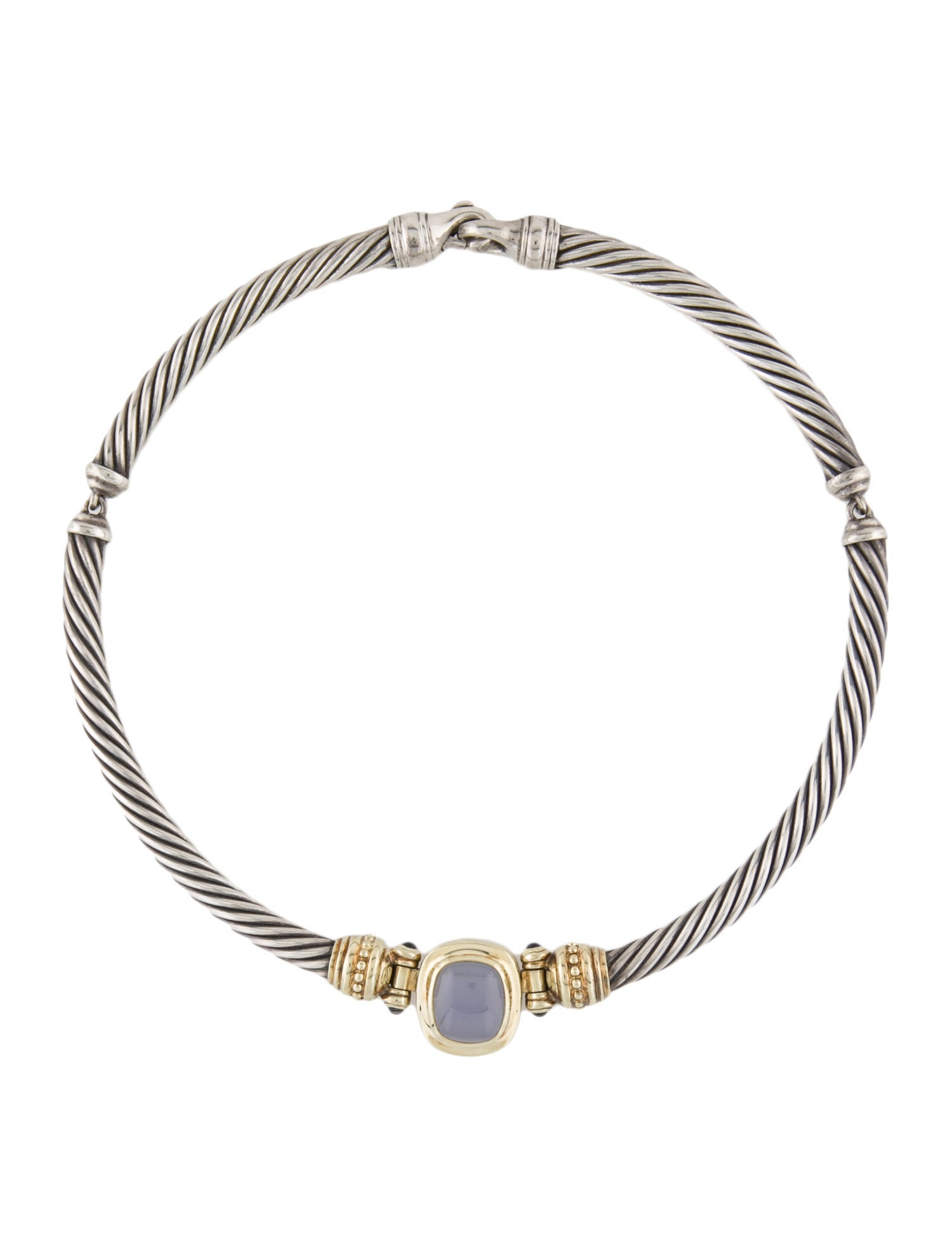 David Yurman Two-Tone Chalcedony & Iolite Albion Choker Necklace