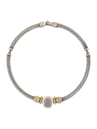 David Yurman Two-Tone Chalcedony & Iolite Albion Choker Necklace