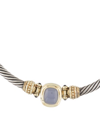 David Yurman Two-Tone Chalcedony & Iolite Albion Choker Necklace