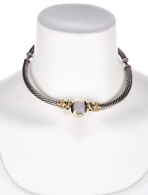 David Yurman Two-Tone Chalcedony & Iolite Albion Choker Necklace