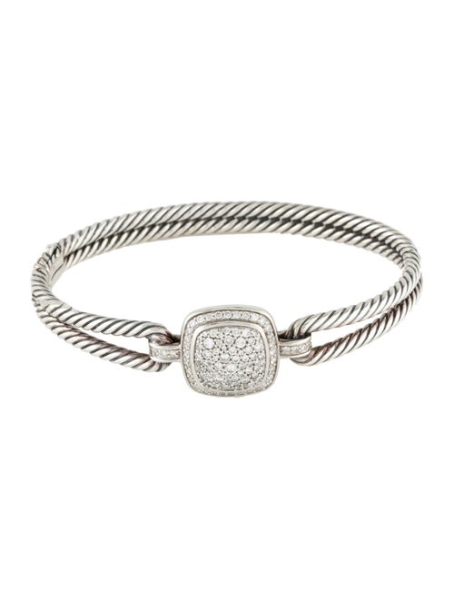 David Yurman Diamond Albion Hinged Bangle Bracelet