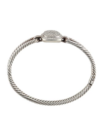 David Yurman Diamond Albion Hinged Bangle Bracelet