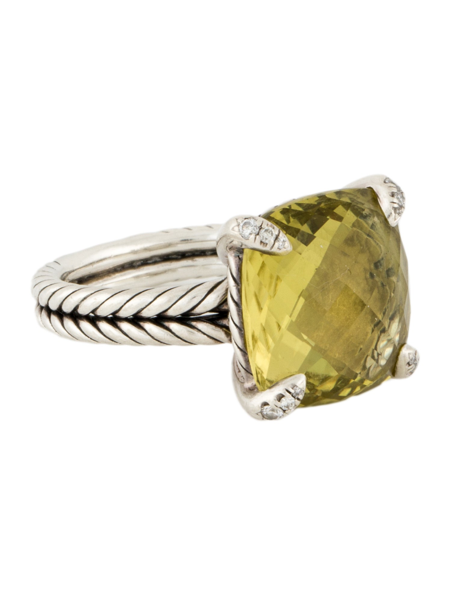 David Yurman Quartz & Diamond Chatelaine Ring