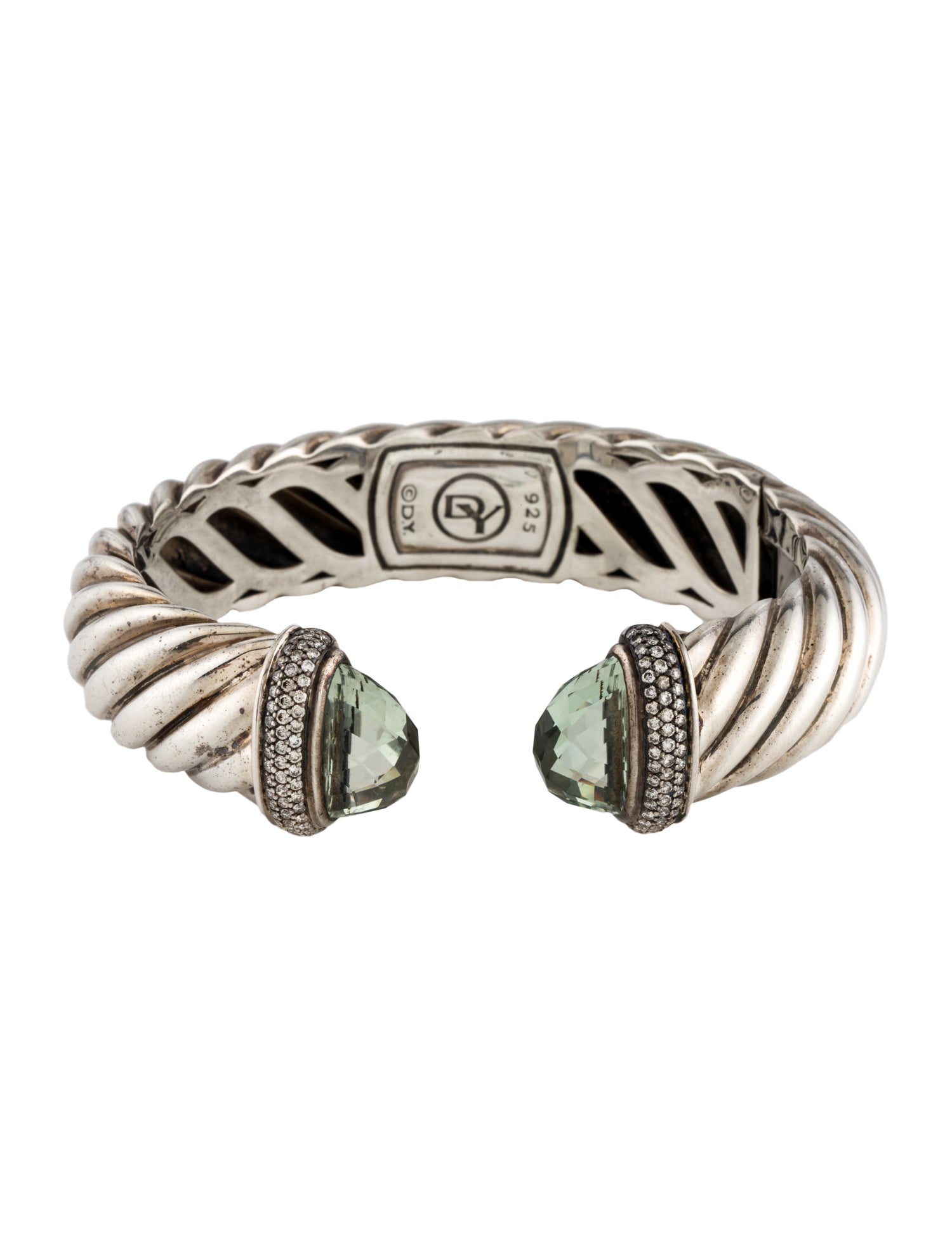 David Yurman Prasiolite & Diamond Waverly Cuff Bracelet
