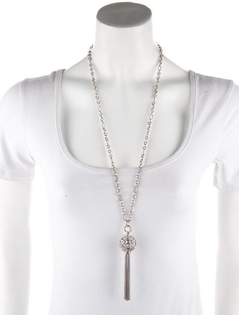 David Yurman Diamond Tapestry Quatrefoil Tassel Pendant Necklace