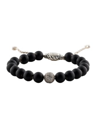 David Yurman Onyx & Diamond Spiritual Bead Bracelet
