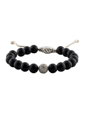 David Yurman Bead Onyx & Diamond Spiritual Bracelet