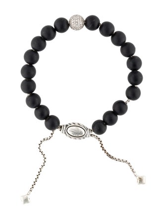 David Yurman Onyx & Diamond Spiritual Bead Bracelet