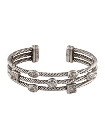 David Yurman Cuff Diamond Confetti Three-Row Bracelet