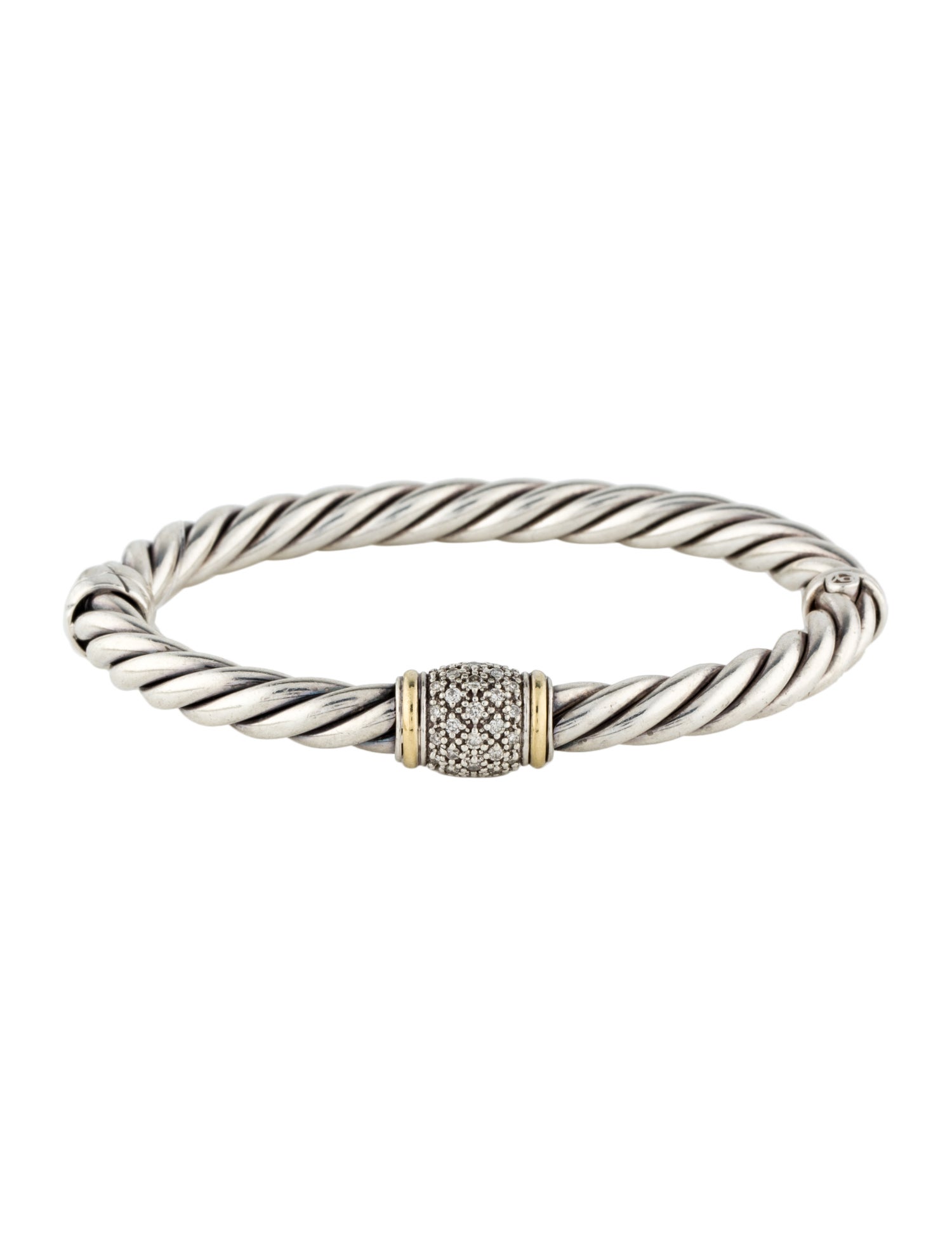 David Yurman Vintage Diamond Cable Station Bracelet