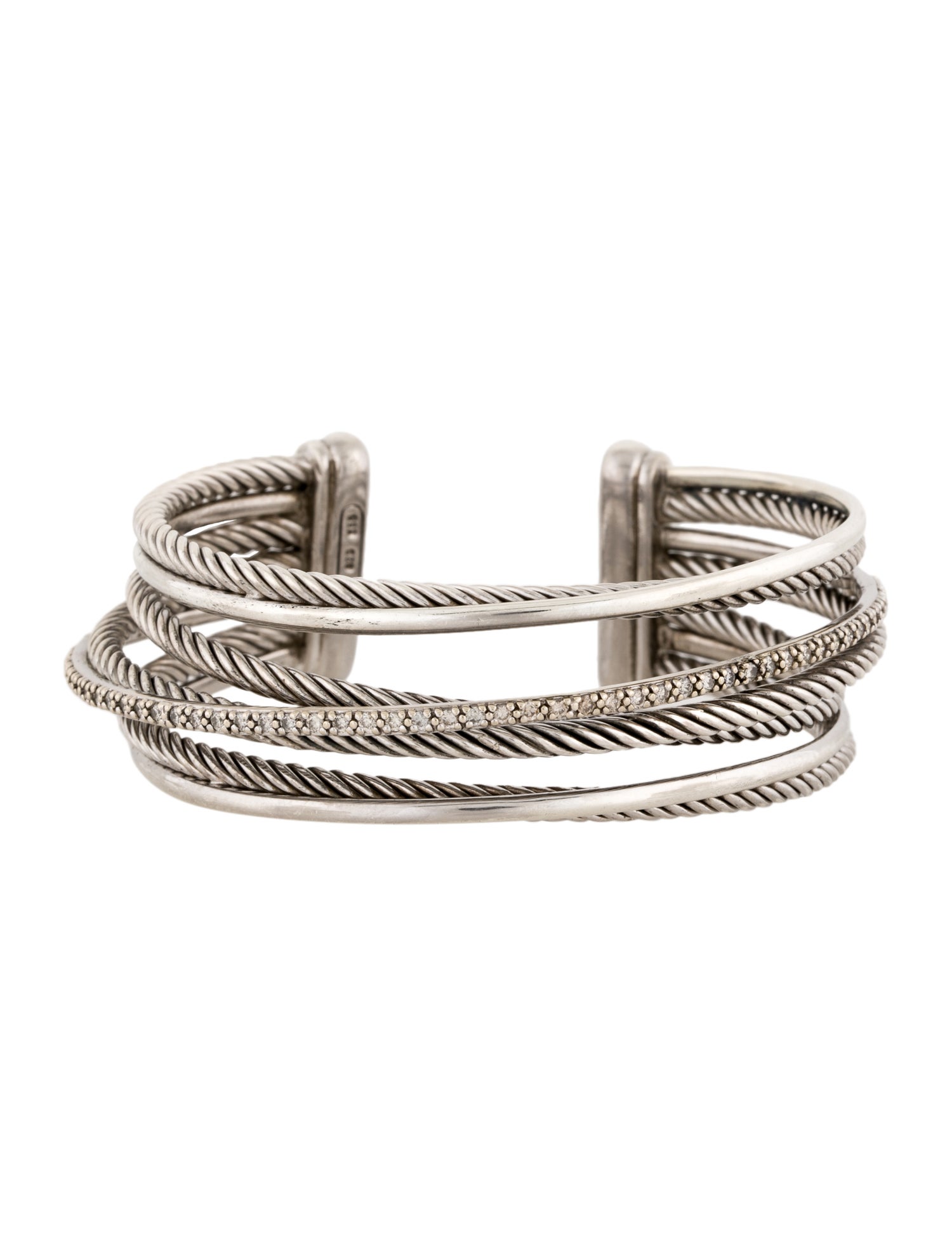 David Yurman Diamond Crossover Cuff Bracelet