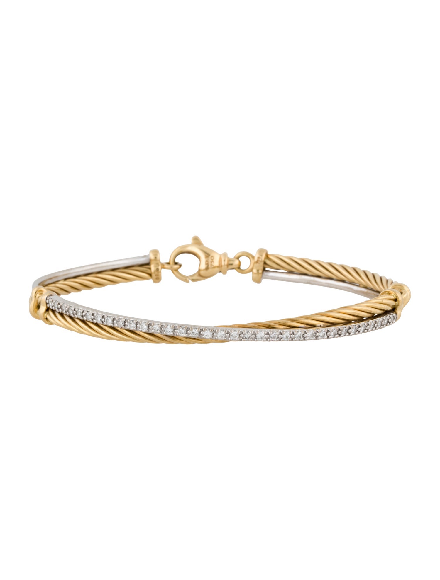 David Yurman 18K Diamond Crossover Link Bracelet