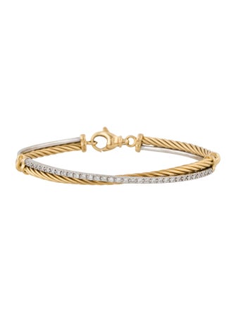 David Yurman 18K Diamond Crossover Link Bracelet