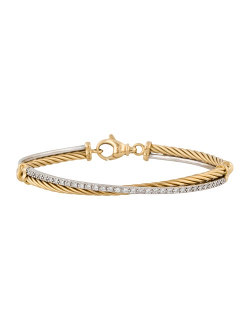 David Yurman 18K Diamond Crossover Link Bracelet