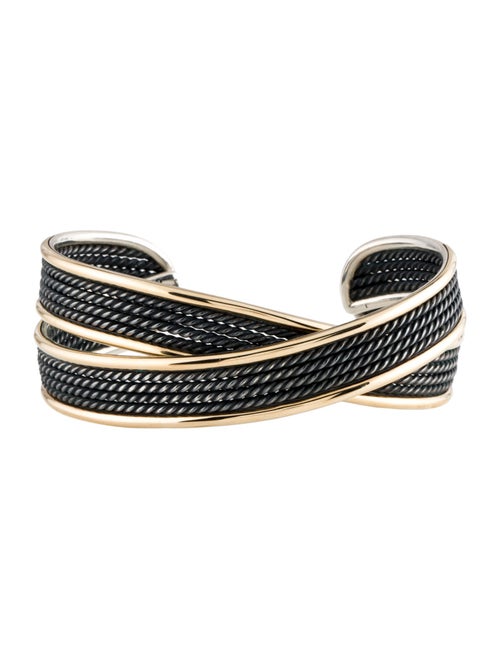 David Yurman Two-Tone Origami Narrow Crossover Cuff Bracelet