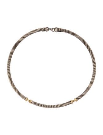 David Yurman Two-Tone Metro Cable Collar Necklace