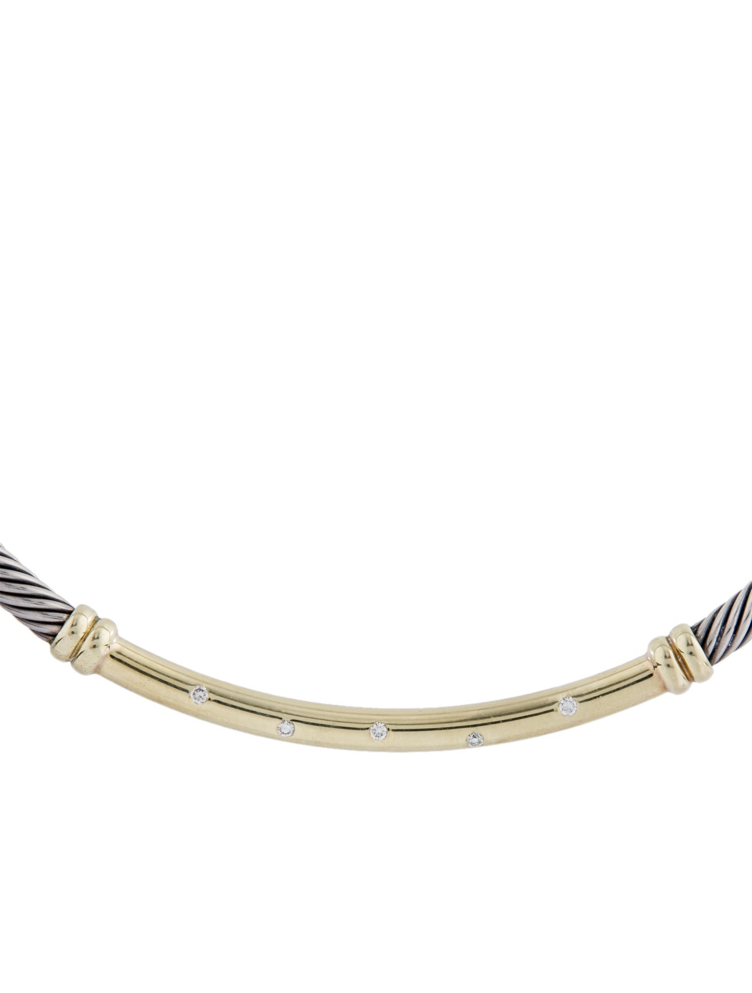 David Yurman Two-Tone Diamond Metro Cable Collar Necklace