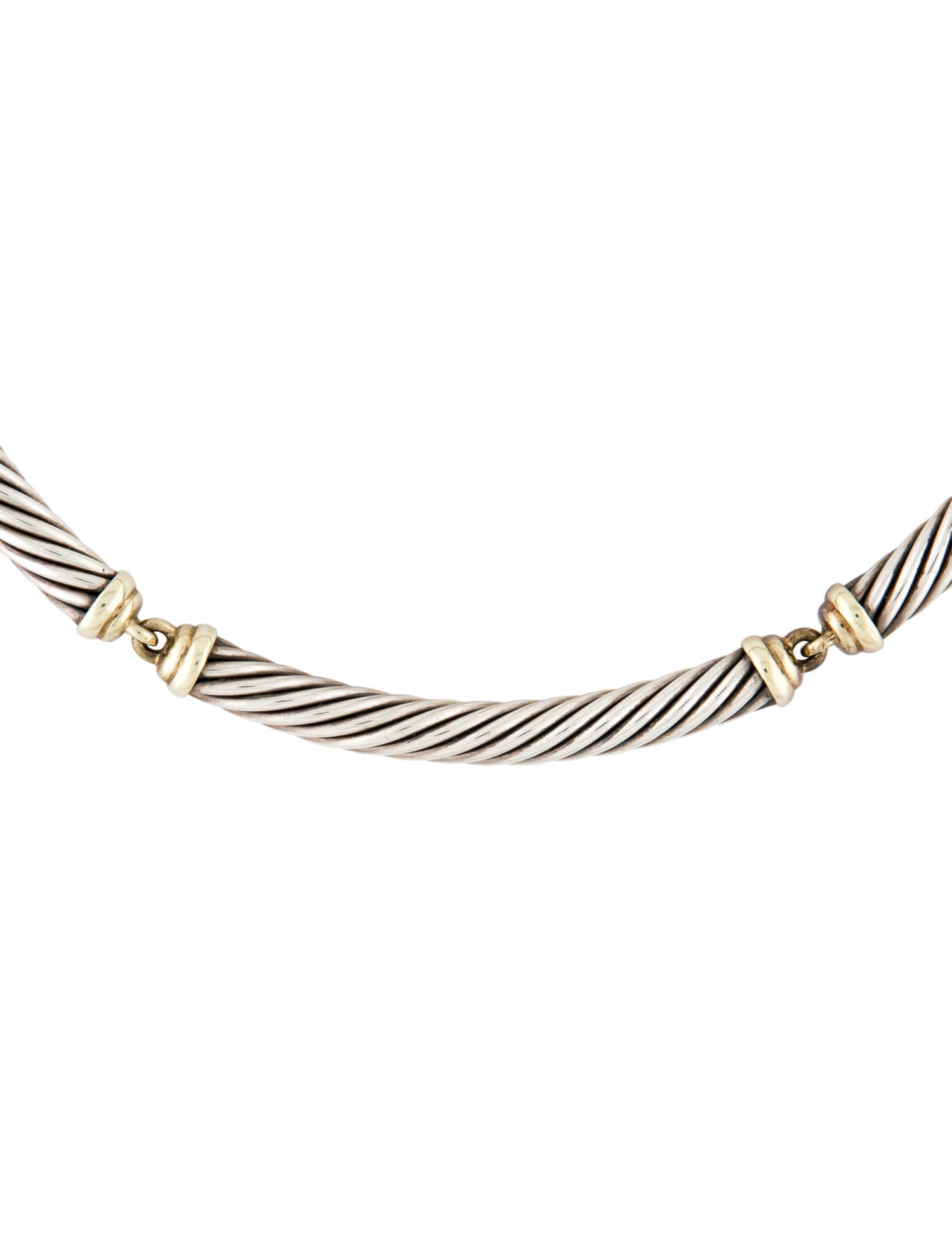 David Yurman Two-Tone Metro Cable Choker Necklace
