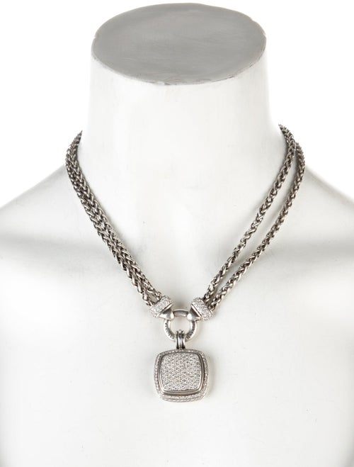 David Yurman 2.40ctw Diamond Double Wheat Chain w/Albion Enhancer Pendant