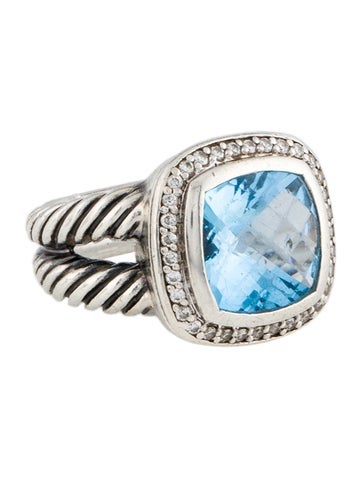 David Yurman Cocktail Ring Topaz & Diamond Albion 6
